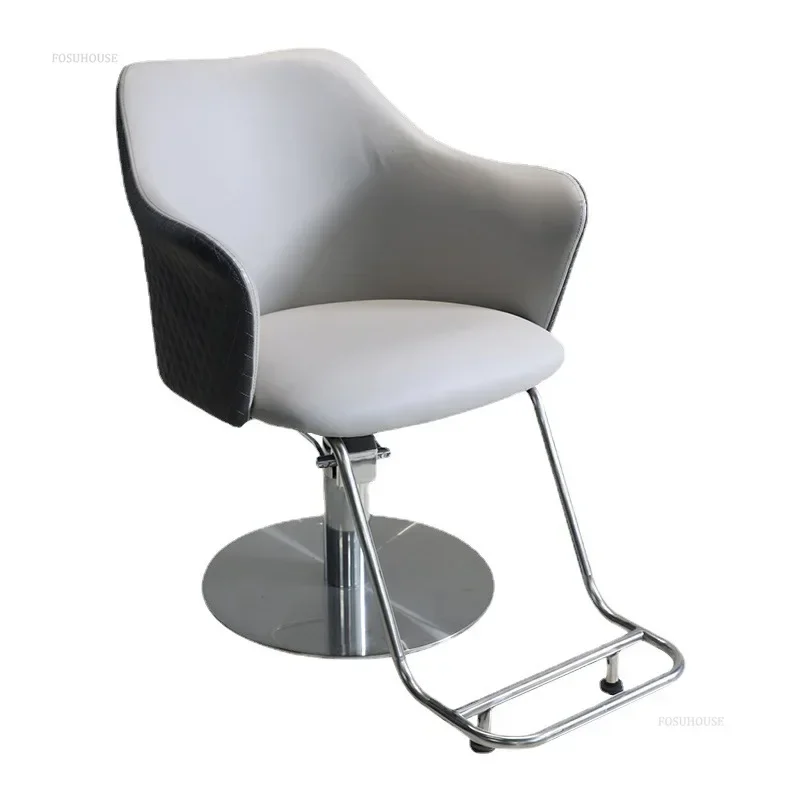 #Stainless Steel Barber Chairs Special Barber Chair for Hair Salon High-end Lifting Hair Cutting Chairs Hair Salon Furniture C N