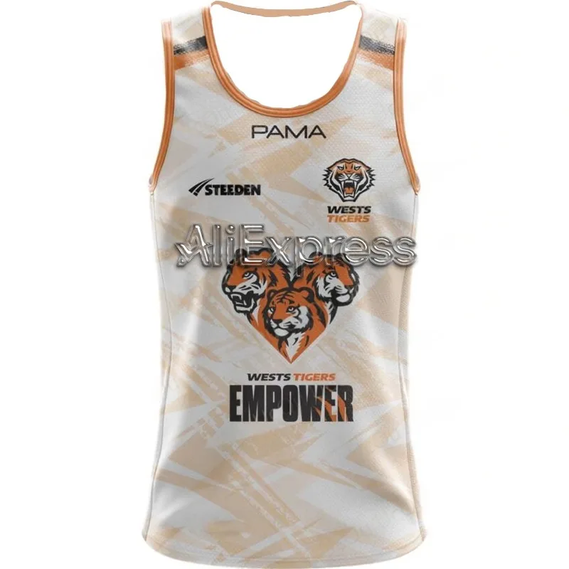 

New Summer 2025 Australian NRL Western Tiger 2025 Men's Training T-shirt, Quick Drying T-shirt
