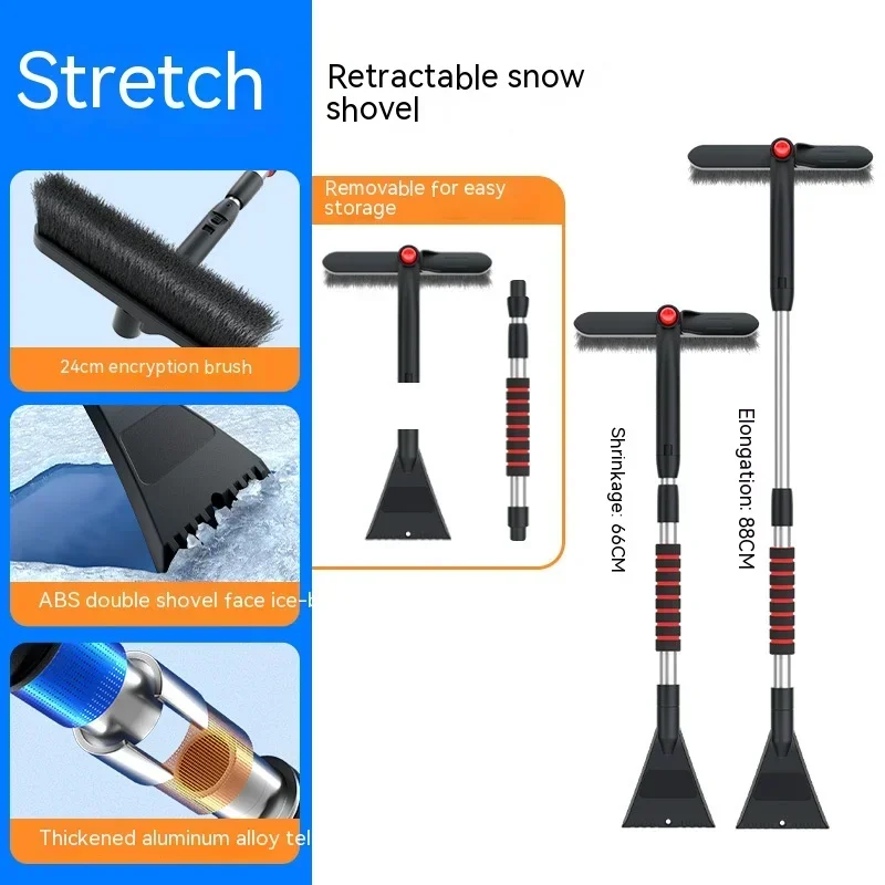 Ausziehbare Auto Schnee Schaufel Eis Schaber Winter Auto Windschutzscheibe Reiniger Pinsel Abnehmbare Besen Schnee Entfernung Werkzeug Zubehör – Detail 5