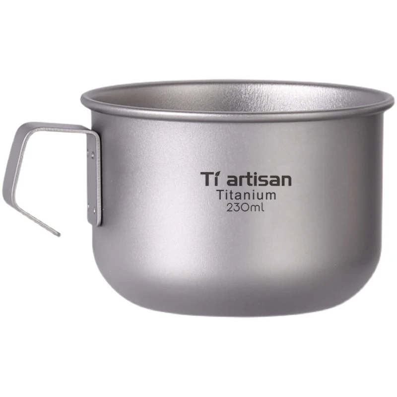 Tiartisan Titanium Water Cup Bacteriostatic Drinkware Outdoor Travel Hiking Picnic Camping Tableware Coffee Mug 230ml/260ml