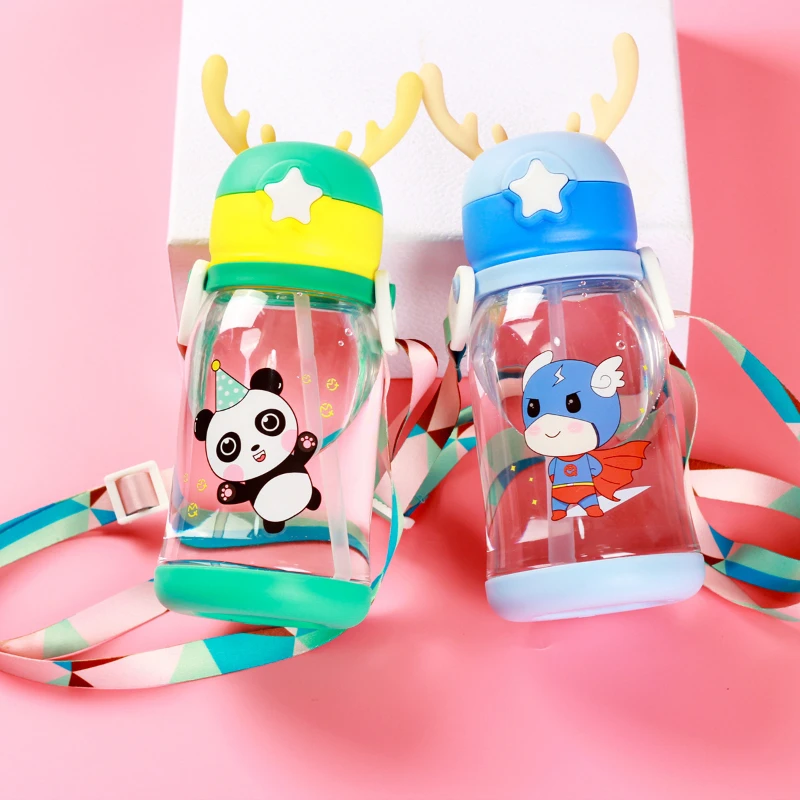 600mL Kids Straw Water Cup Large-capacity Baby Feeding Cups Leakproof Water Bottles Children\'s Cups Baby Feeding Accessories