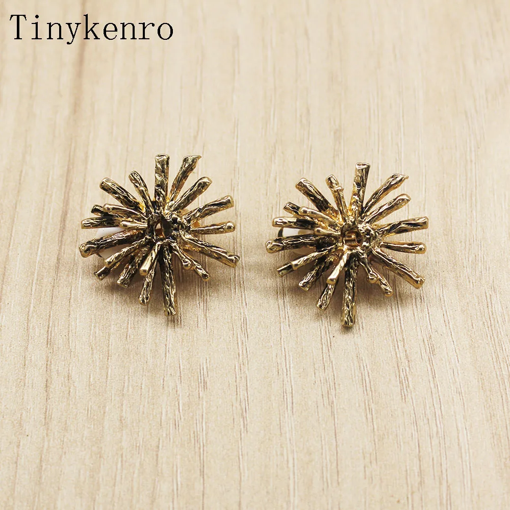 Mid-ancient style luxury sunflower style high-grade ear studs