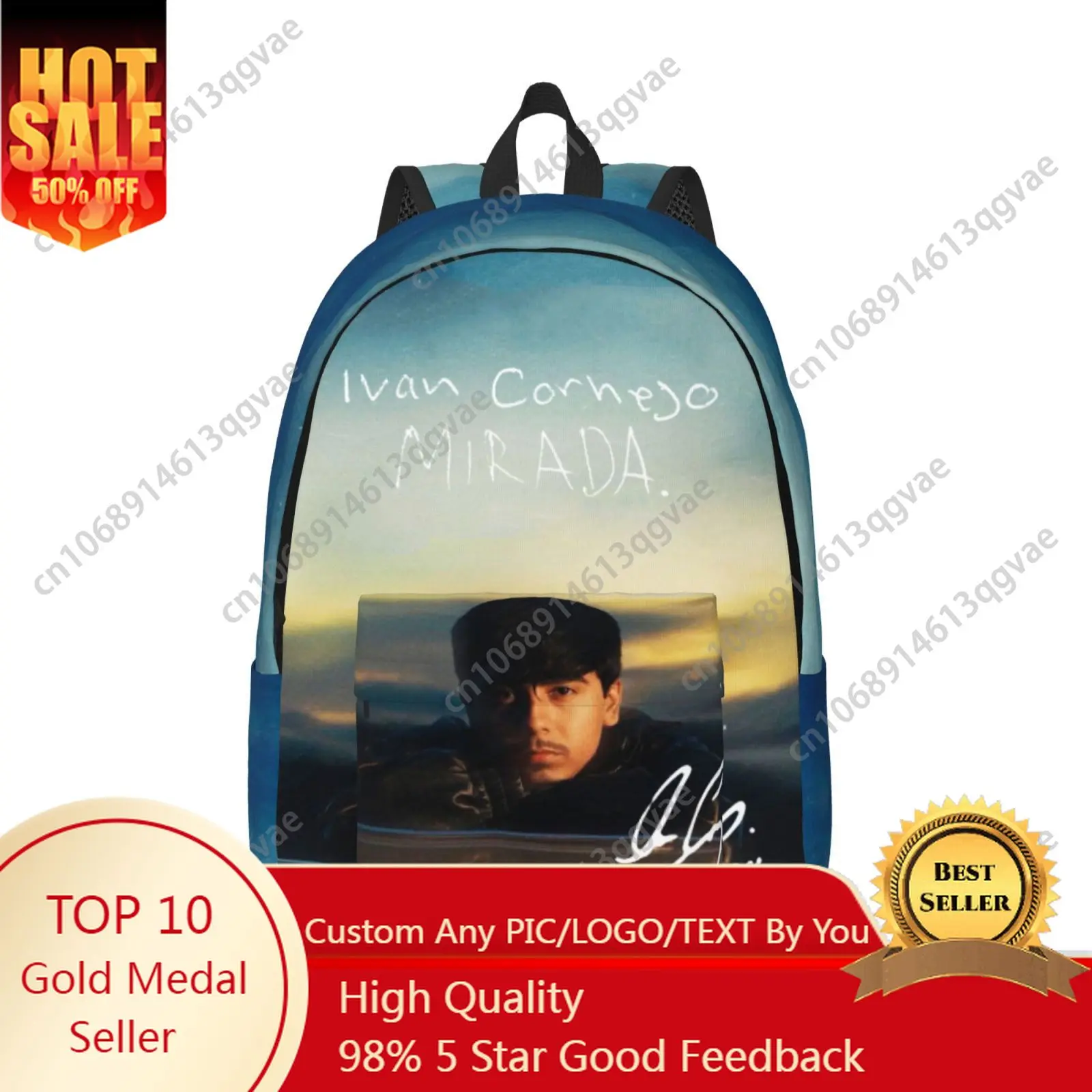 

Ivan Cornejos Custom Canvas Lightweight Backpack Fashion Durable Student Men Women Business Daypack