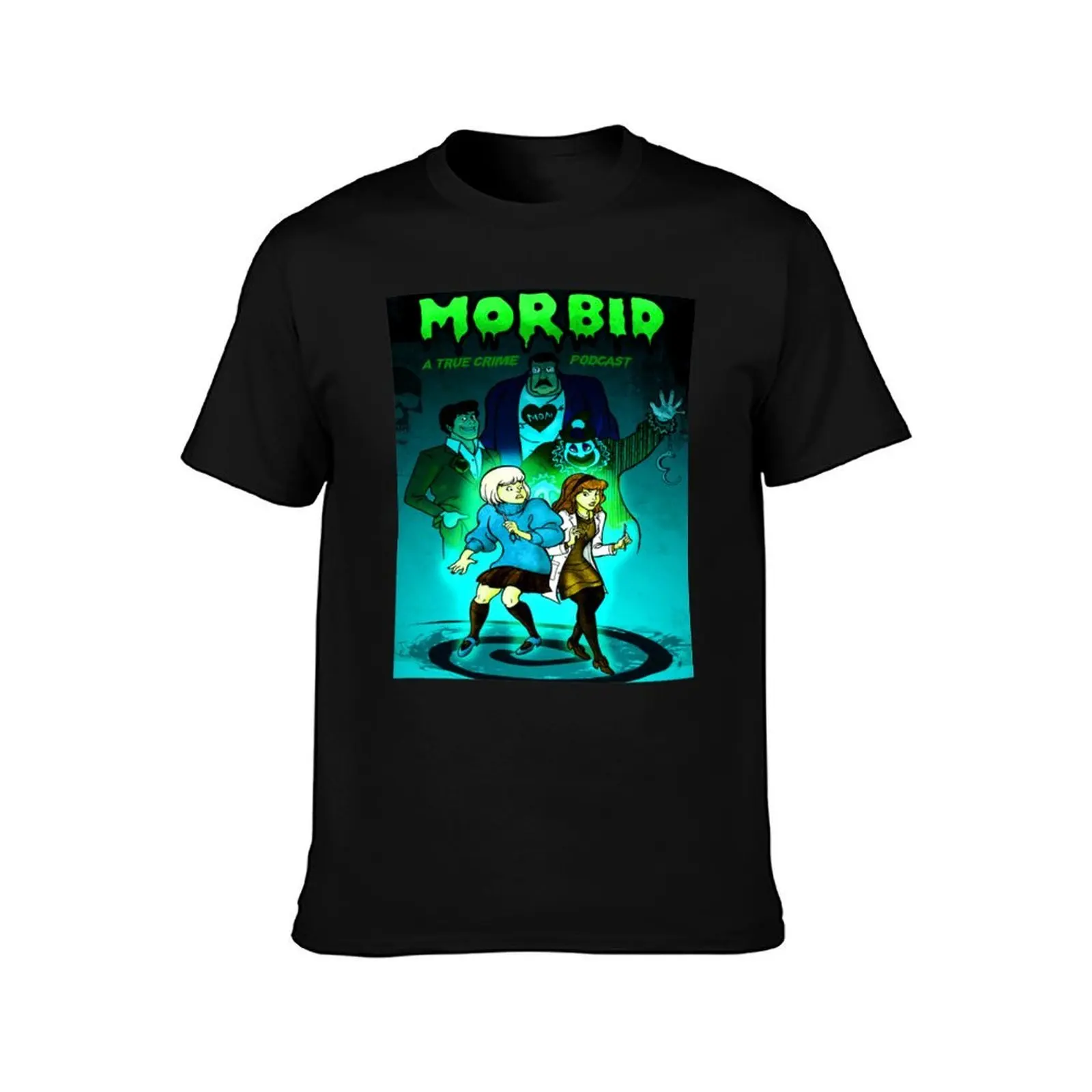 morbid podcast T-Shirt, Summer Casual Cotton Tee, Oversized Streetwear Tops, Vintage Graphic Print, Loose Fit Short Sleeve