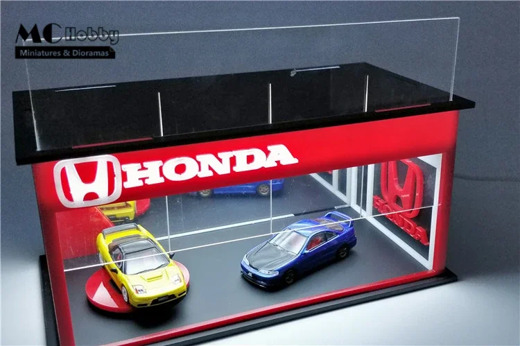 MC Hobby 조립 LED 조명 디오라마 자동차 쇼룸 차고 RWB 모델 자동차, 1:64