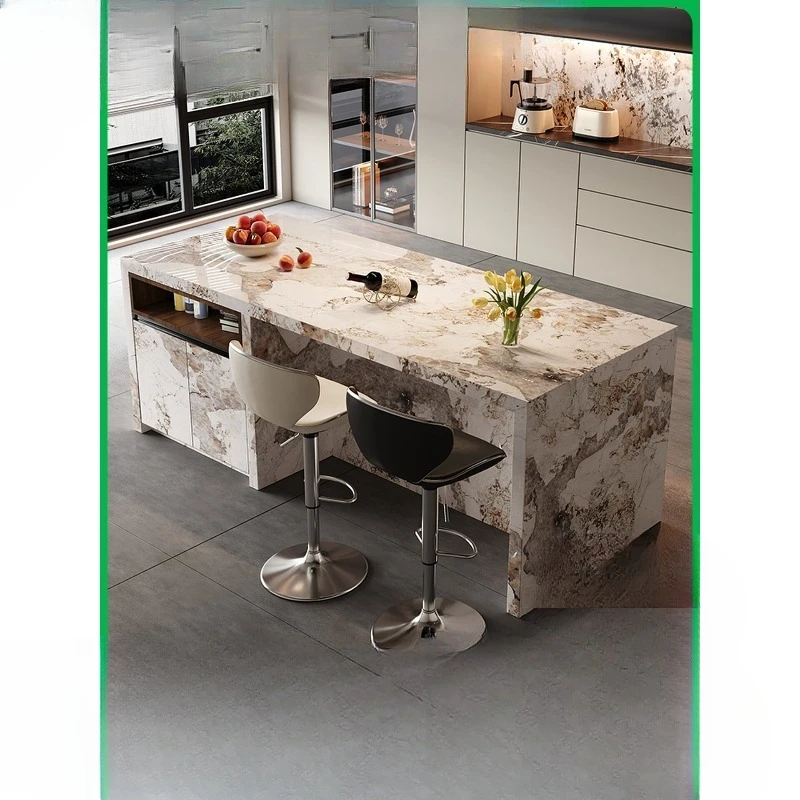 Slate island table integrated, household medium guide collapse is minimalist