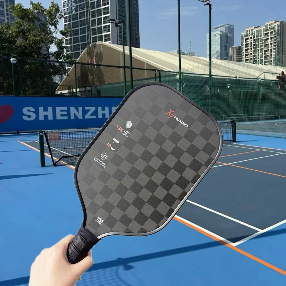 16MM 18K Carbon Fiber Pickleball Paddle – Honeycomb Core Training Racket for Beginners & Professionals | Lightweight & Durable