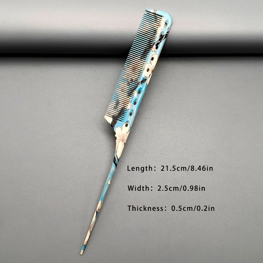 Gemustertes Kamm-Set aus sechs Teilen, spezieller Haarschneidekamm für Friseure, Salon-Haarkamm, Trimmkamm, Öl-Haarkamm, Spitzkamm, Kamm für Herren- und Damenhaar – Detail 2