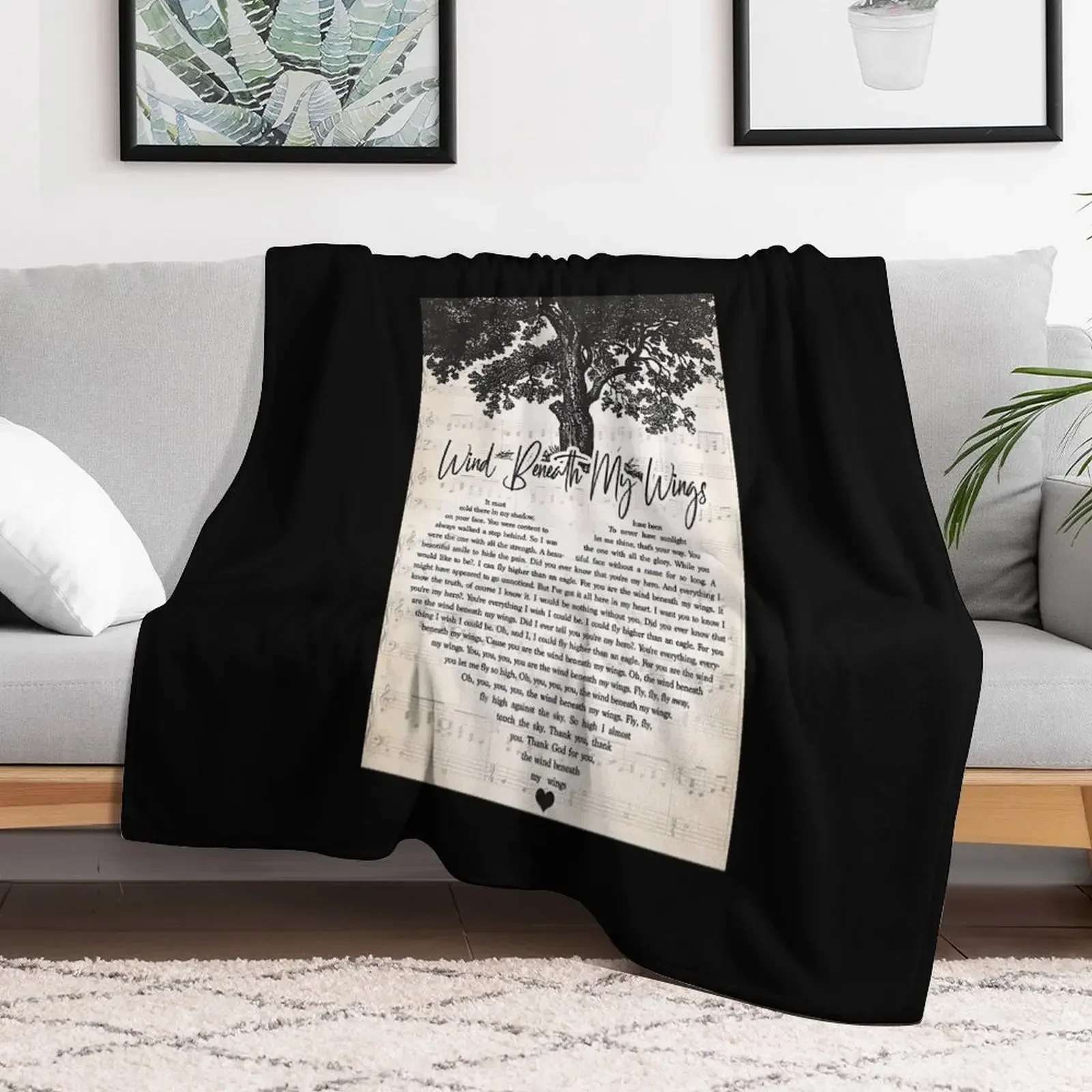 Bette Midler - Wind Beneath My Wings Lyrics Wall Art Gift Throw Blanket Retros Custom for sofa Blankets