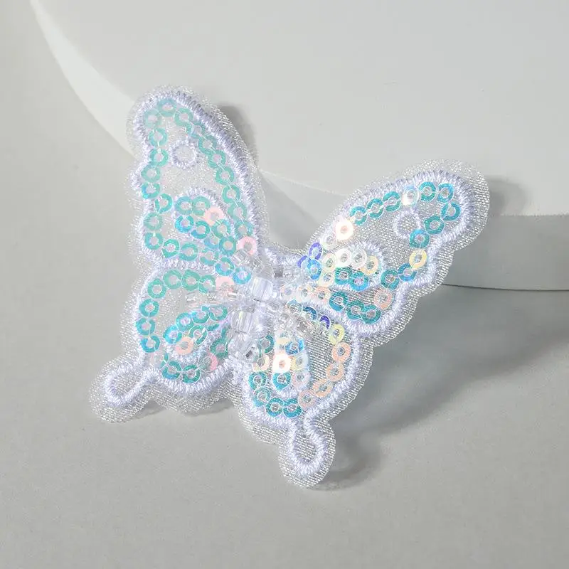 10pcs Colorful Sequin Embroidery  Butterfly  Cloth Handmade Craft DIY Clothing Dress Jewelry Hair Clips Accessories Decorated