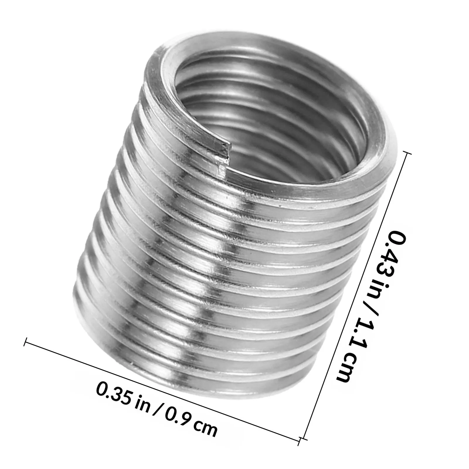 10Pcs 304 Stainless Steel Threaded Inserts Set for Precision Thread Repair Reinforcement in Automotive Machinery Maintenance view 3