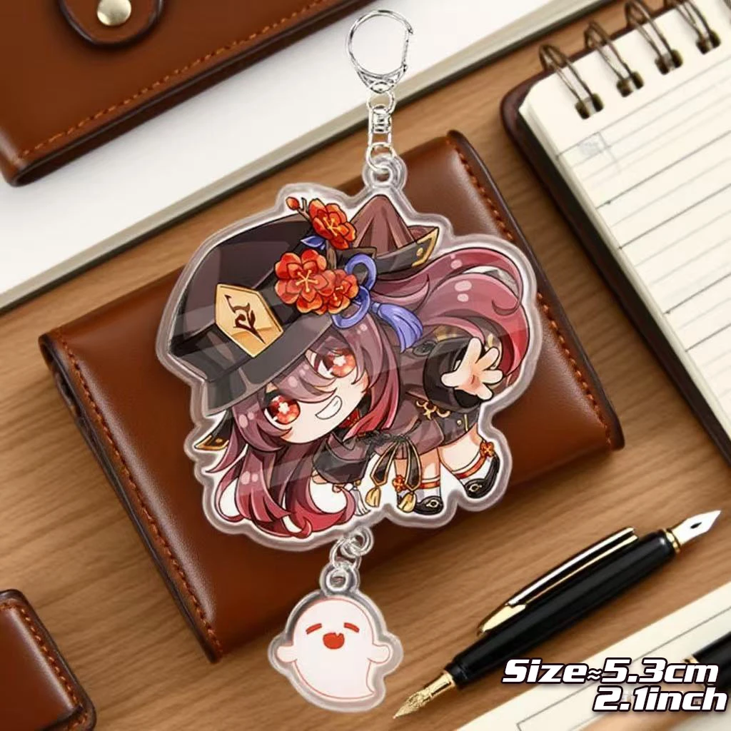 

Genshin Impact брелок для ключей аниме ювелирные изделия игра кулон брелки детские игрушки для девочек мультфильм акриловый значок Beelzebul Furina Hu Tao