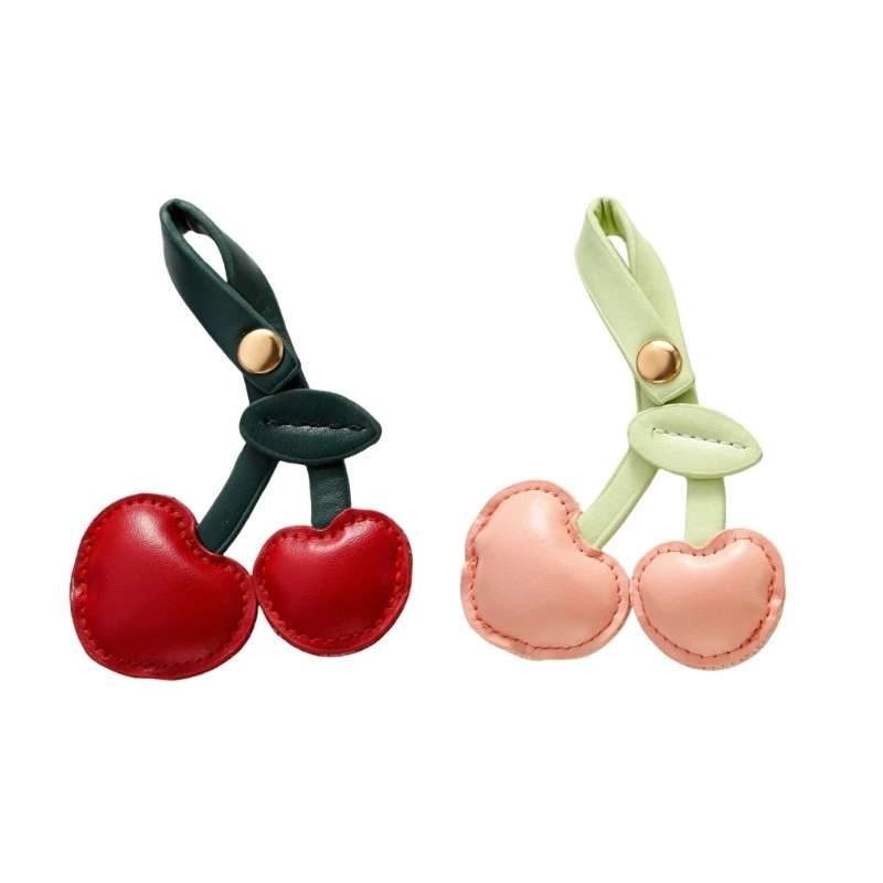 PU Leather Cherry Shaped Keychain Versatile Charm for Keys and Bags Fruit Keyring Pendant Stylish Purse Dropship