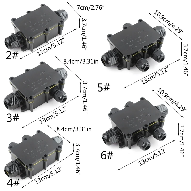 G713 IP68 Waterproof Junction Box Electrical 2/3/4/5/6 Way Enclosure Block Cable Connecting Line Protections for Wiring M4YD