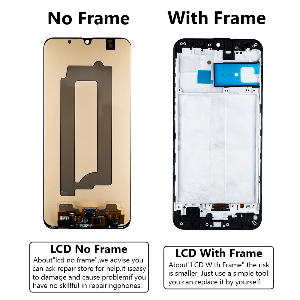 AMOLED For Samsung Galaxy M30 M305 SM-M305F SM-M305DS LCD Display Touch Screen Digitizer With Frame Assembly Replacement Parts