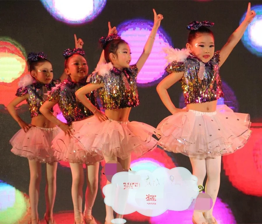 

Shiny Sequin Tulle Skirt Children's Dance Performance Outfit Jazz Dance Children's Fashion Puffy Skirt Boys' Clothing