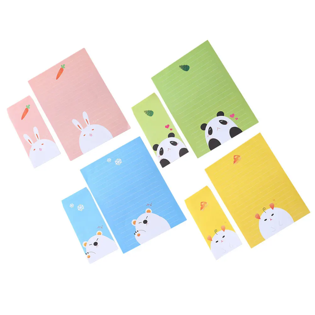 4 set di buste atmosferiche, kit di carta da lettere, design dei cartoni animati, perfetti per matrimoni, compleanni, feste, anniversari, inviti