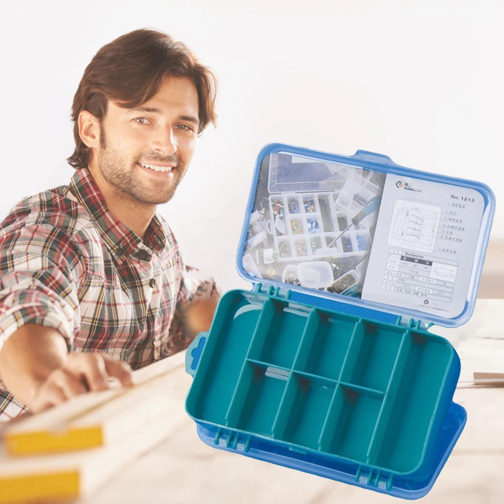 Doppelseitige Hardware-Organizer-Box, transparenter Kunststoff, rechteckige Box, Gehäusefach für Muttern, Bolzen, Schrauben, Nägel, kleine Hardware