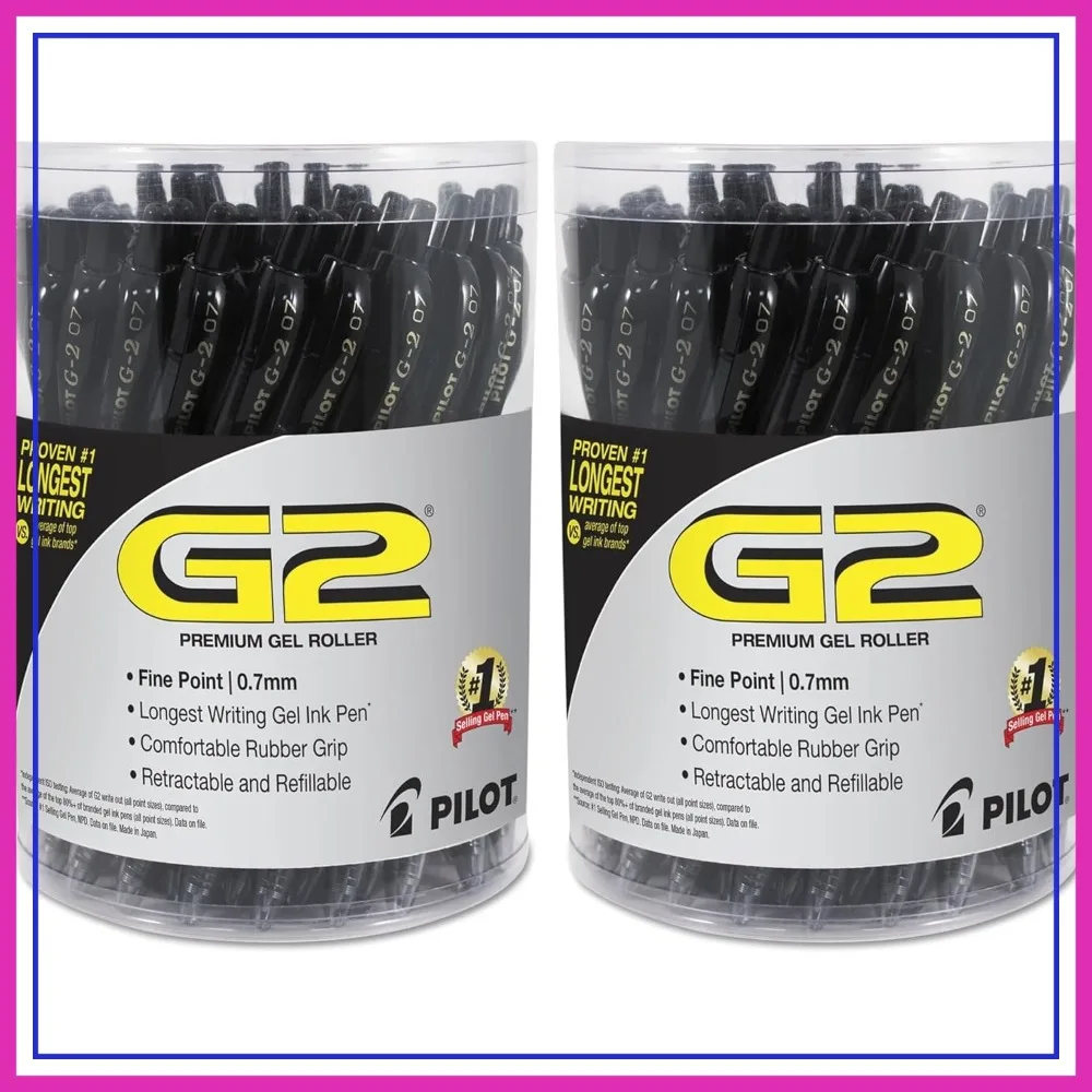 

Premium Gel Ink Pens, Fine Point 0.7mm, Black Ink, Retractable, Refillable, 72 Pack