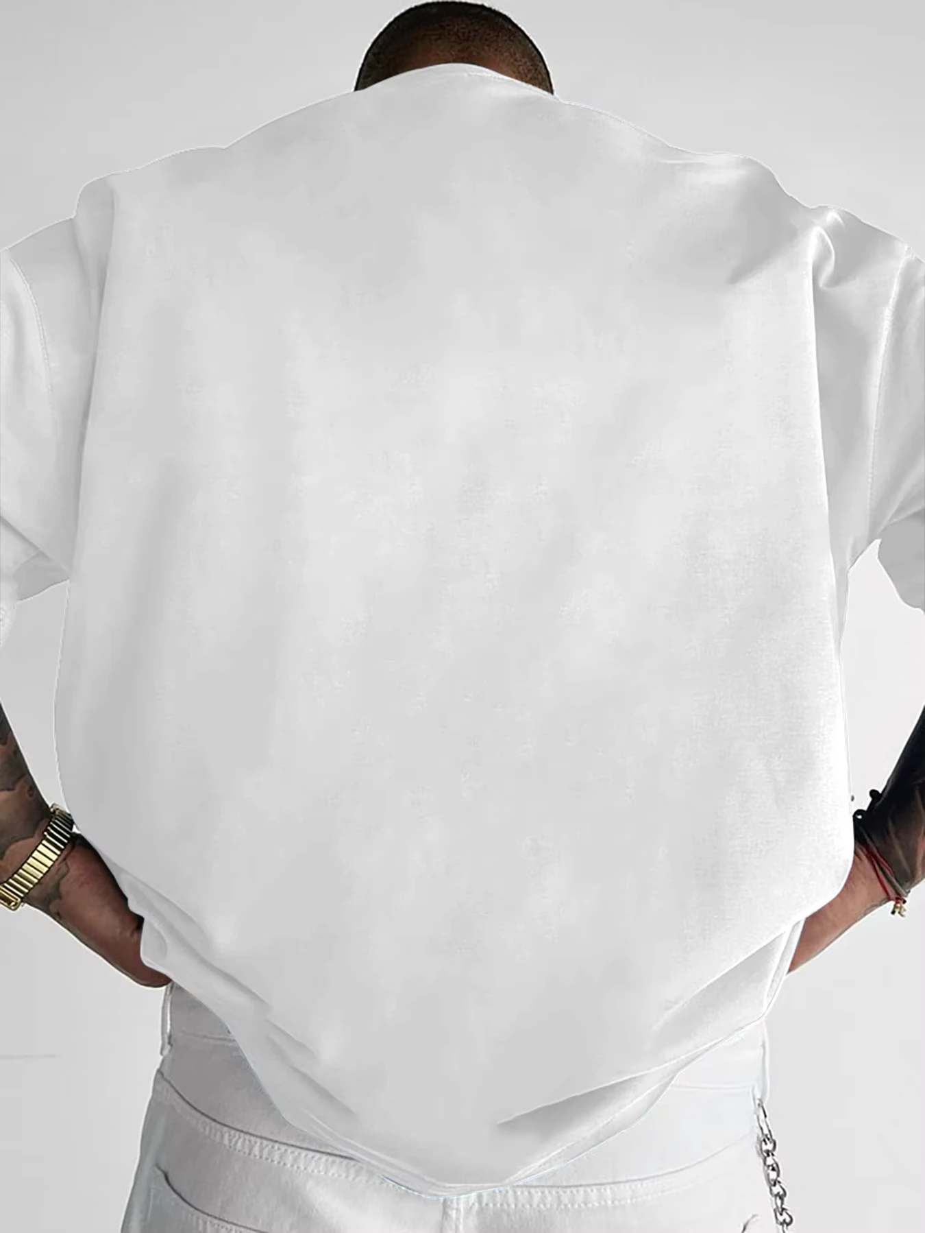 Men's Japanese Anime Summer Versatile T-shirt Loose Fit Street Fashion Style Suitable for Casual Daily Wear Cotton Material
