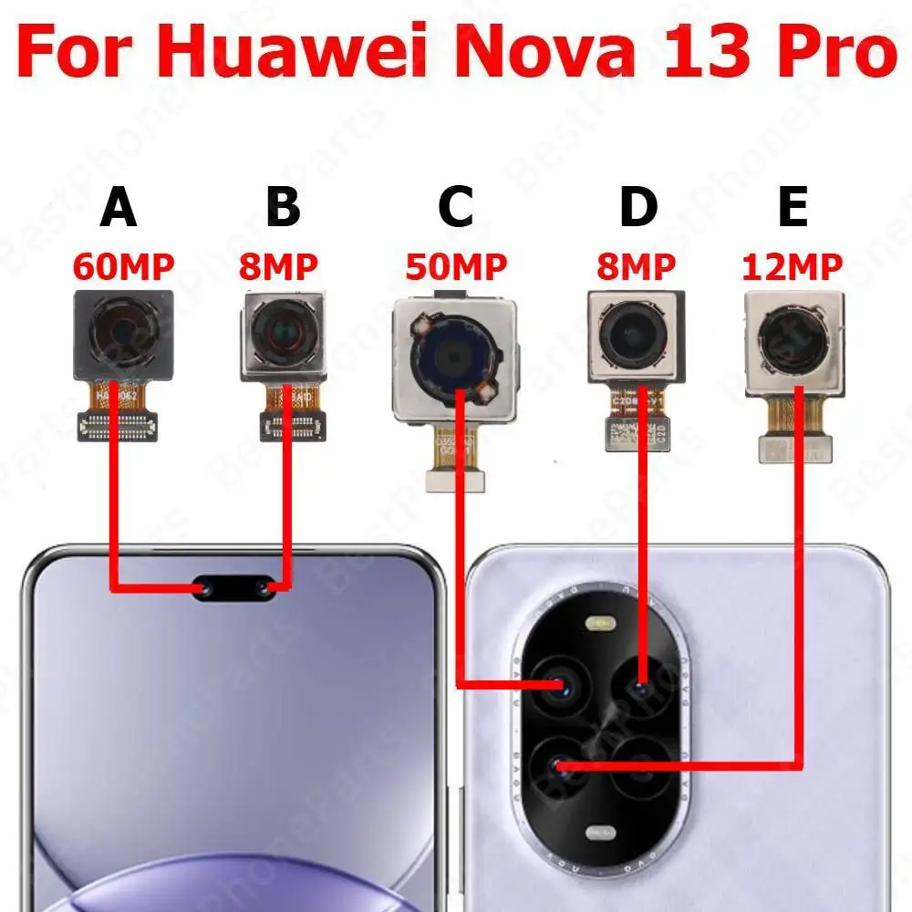 Camera For Huawei Nova 13 Pro Nova13 13Pro Rear Backside Front Facing Frontal Selfie Back Camera Module Mobile Phone Parts