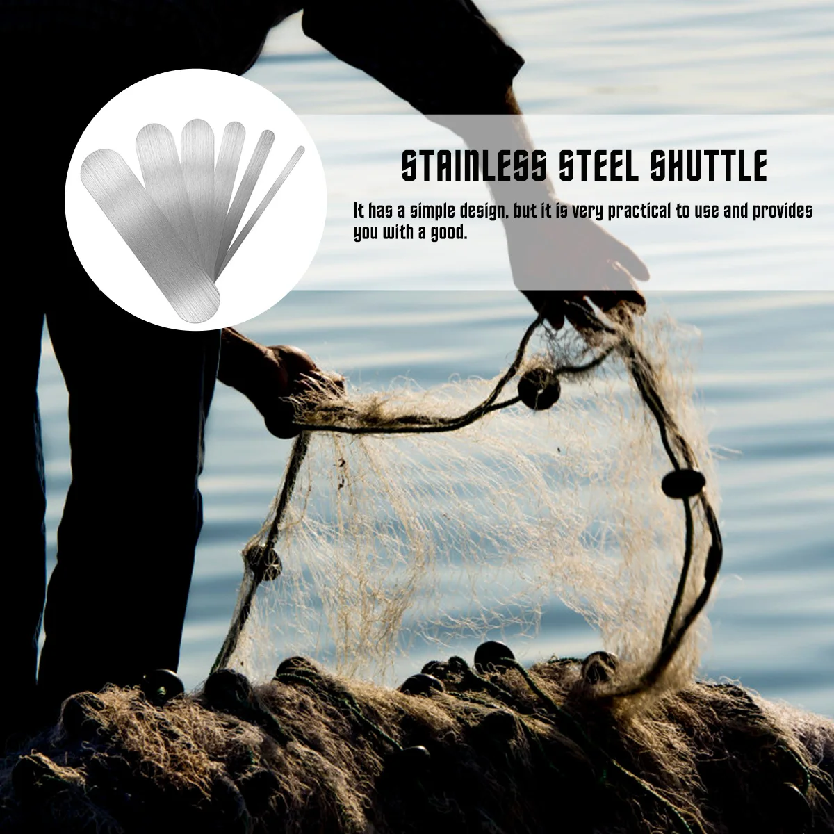 

6Pcs Professional Fish Net Repair Tool Stainless Steel Shuttles Lightweight Net Shuttle Board