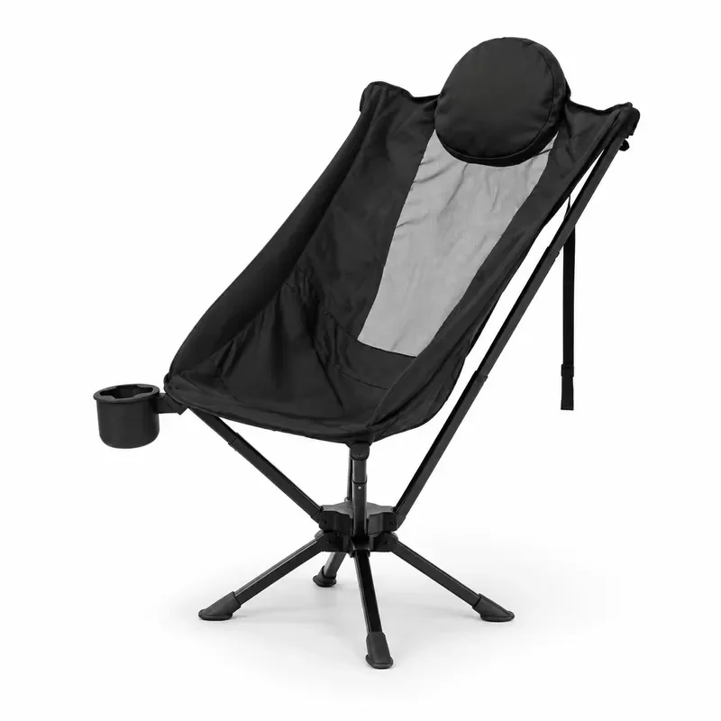 FY Camping Chair Portable Folding High Back 360 Degree Rotating Aluminum Alloy with Headrest and Cup Holder for Outdoor
