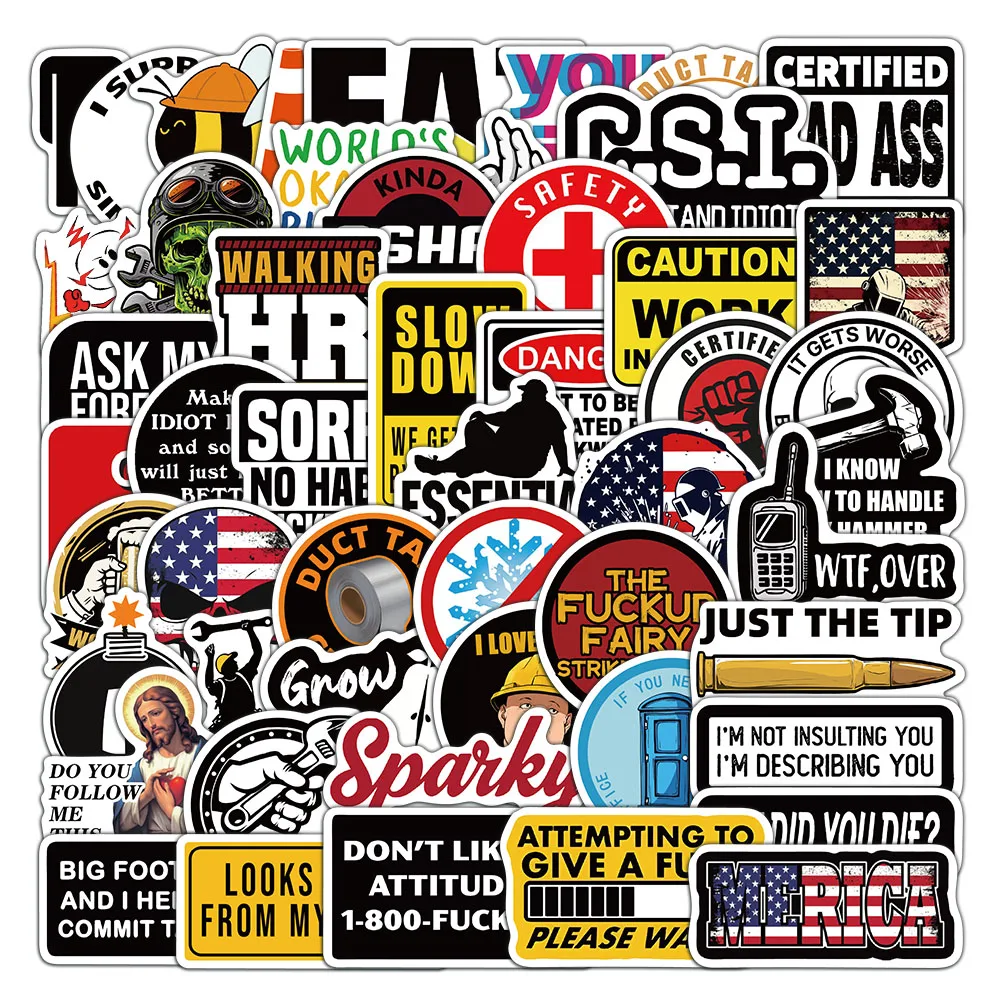 50 Stück Sicherheitshelm-Aufkleber Notizbuch Harajuku Y2K Mode Kreative Laptop Ästhetik Skateboard Landschaft Handy Graffiti Sticker
