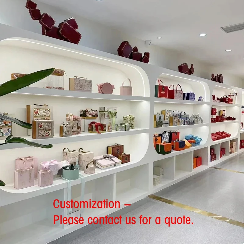 custom.Advanced Luxury Shop Boutique Jewelry & Candy Display Rack with Shelf and Island Cabinet Showroom