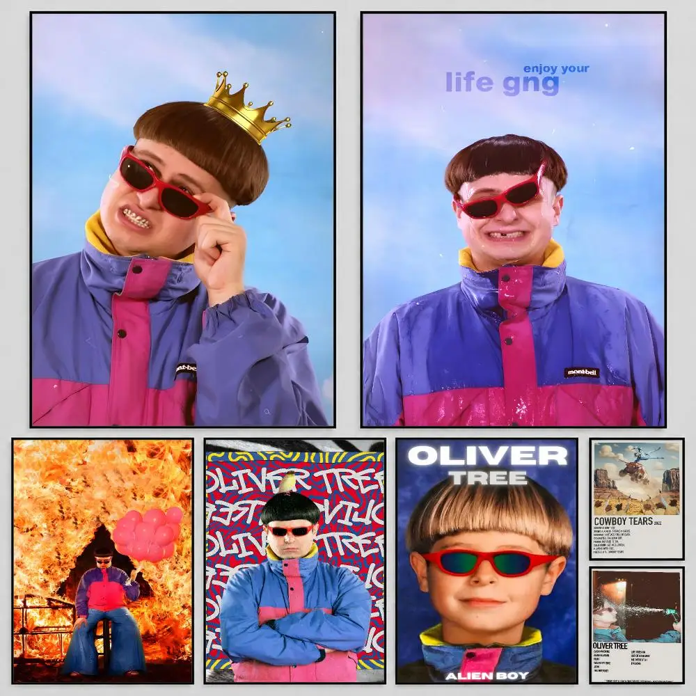 Singer Oliver Tree Alternative Pop Poster Self Adhesive PP Wall Art HD Gaming Room Bedroom Living Room Decor Apartment Gift