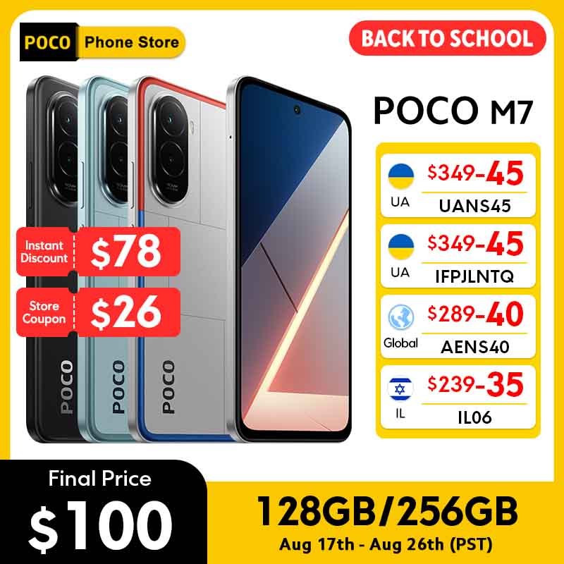  POCO M7 Global Version 128GB/256GB Smartphone 7000mAh Snapdragon 685 NFC 6.9" 144Hz Display 50MP Camera 