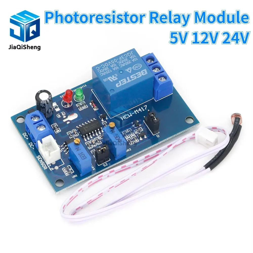 5V 12V 24V Photoresistor Relay Module Light Brightness Sensor Timer Detection Controller Switch On/Off With Wires for Car Board