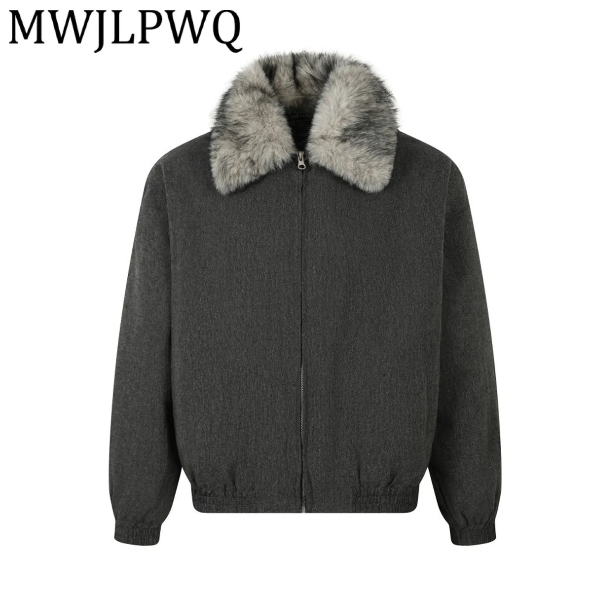 

MWJLPWQ хлопковая куртка с меховым воротником, мужская одежда, уличное повседневное теплое пальто в американском стиле с лацканами и длинными рукавами, новинка 2024, зима 21412