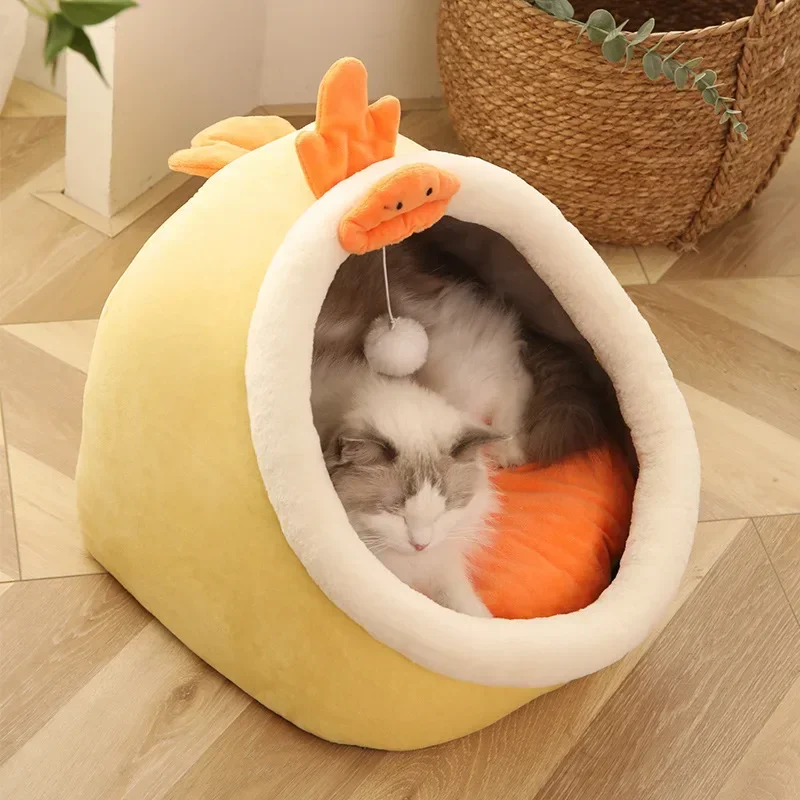 

New Pet Products Cute House Cat Basket Supplies Folding Mat Kitten Cave Sleeping Bed Accessories Filler Carpet Litter Small Dog