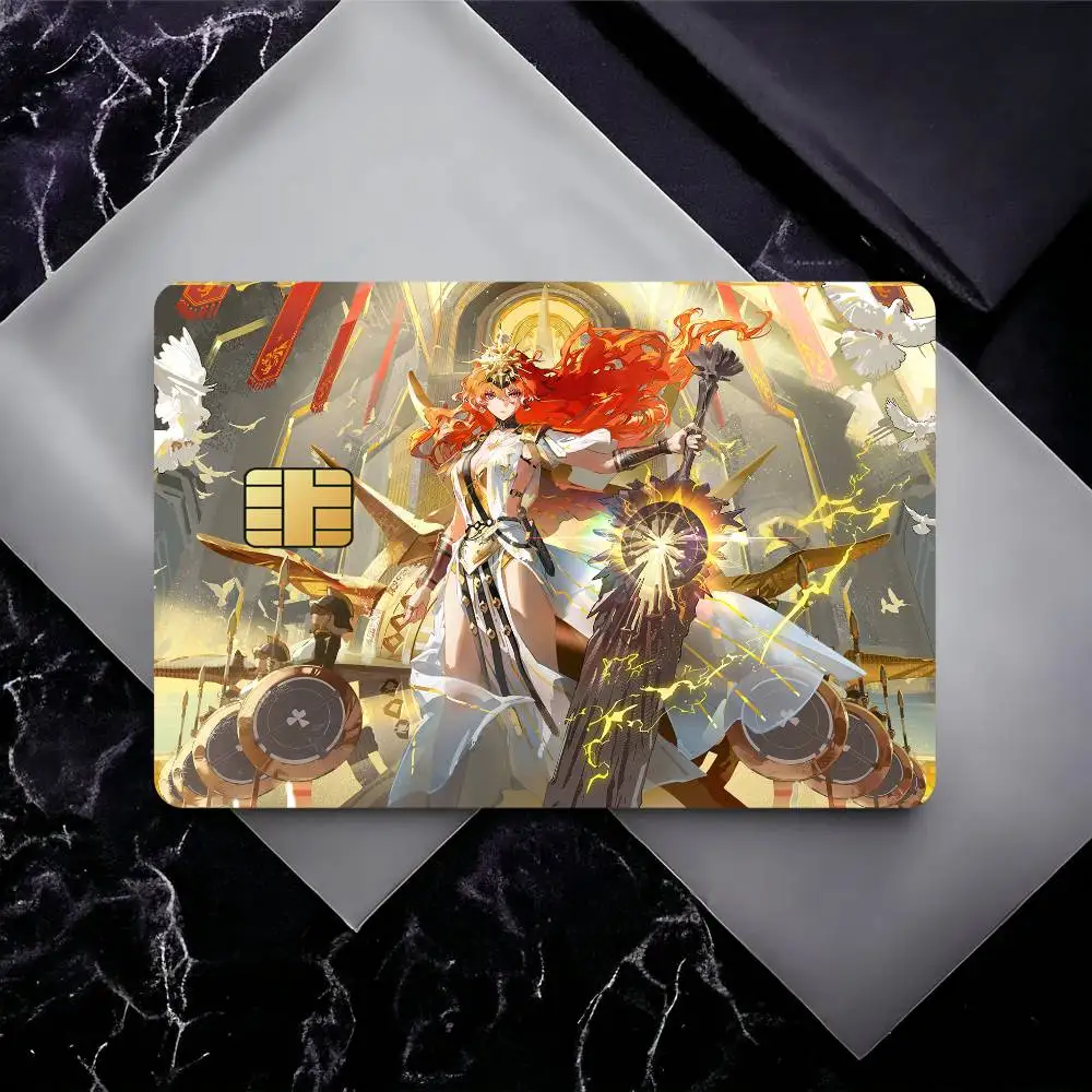 Game Wuthering Waves AUGUSTA Poster Film Skin Cover Credit Card Stickers 4PCS Debit Front Decoration Bank Bus Pass Waterproof