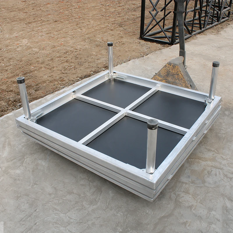 Removable leg steel plywood portable platform deck structure for trade show displays, 200 kg load-bearing, quick installation