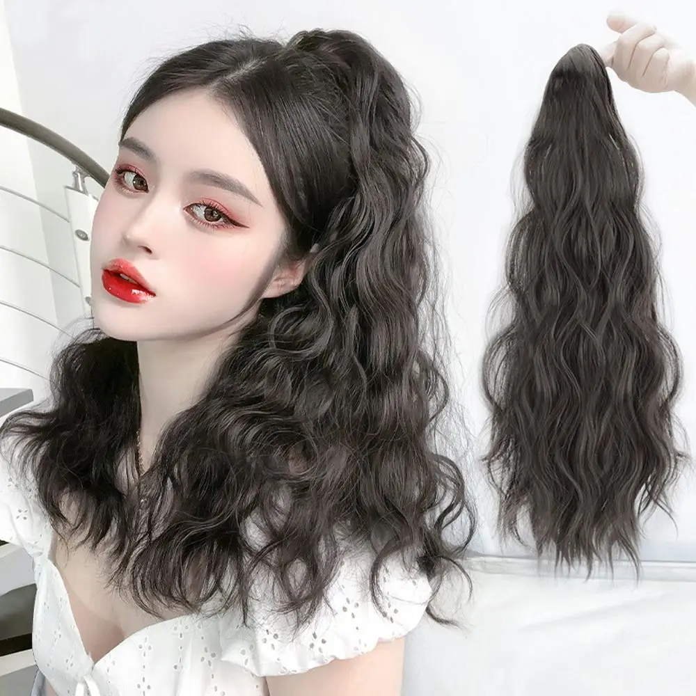 Heat Resistant Fiber Girls Women Wavy Curly Synthetic Ponytail Wig Pony Tail Hairpiece Claw Clip Ponytail Hair Extension