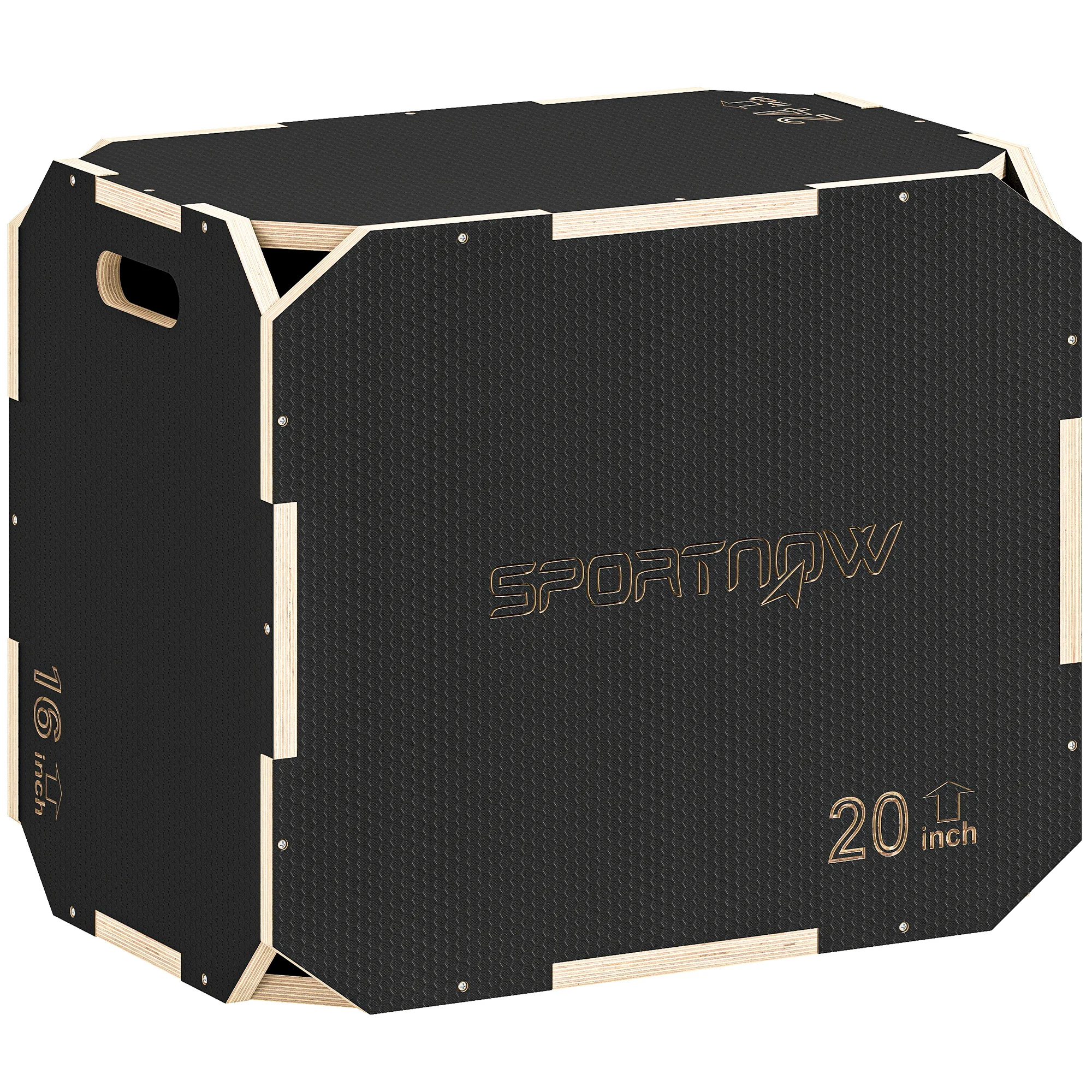 SPORTNOW Scatola Plyometrica 3-in-1 con 3 Altezze di Salto e Maniglie
