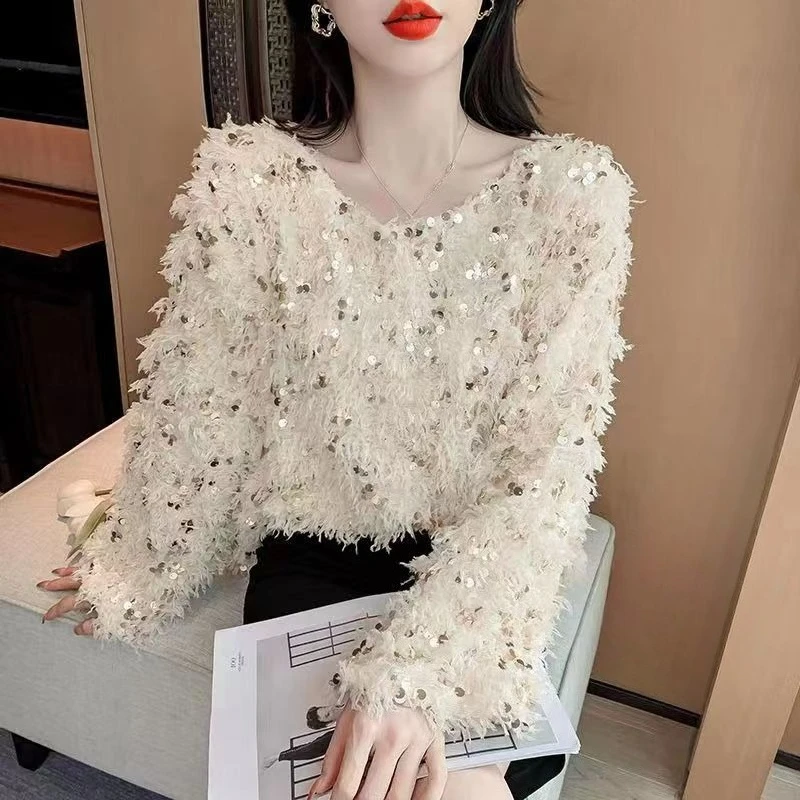 เสื้อไหมพรมผู้หญิงสไตล์ญี่ปุ่นประดับพู่  แบบลำลอง  ราคาประหยัด  ให้ความอบอุ่น  เหมาะสำหรับฤดูใบไม้ร่วงและฤดูหนาว  คอลเลคชั่นปี 2025