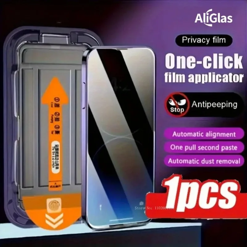 1 Stück 9H Härte Sichtschutz-Displayschutzfolie für iPhone 17 Pro Max Anti-Spionage Ein-Klick-Panzerglasfolie für iPhone Air