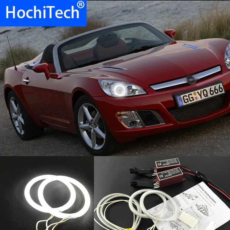 

For Opel GT Roadster 2007 2008 2009 2010 HochiTech Ccfl Angel Eyes Kit White 6000k Ccfl Rings Headlight