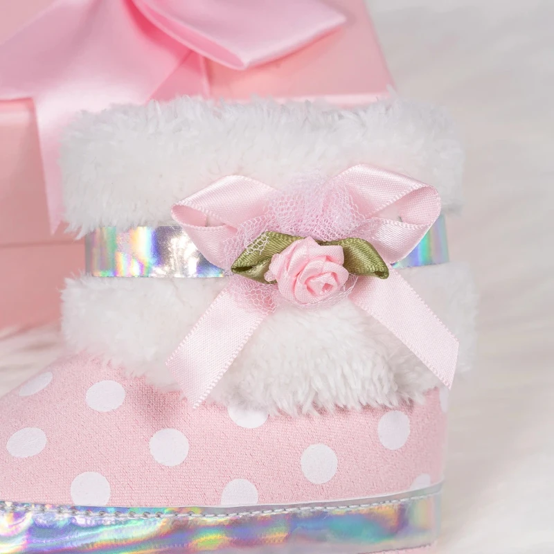 2025 جديد الاطفال Bowknot منقطة الرضع حذاء طفل رقيق أحذية الشتاء الدافئة طفلة القطن لينة المضادة للانزلاق طفل سرير الأحذية #3