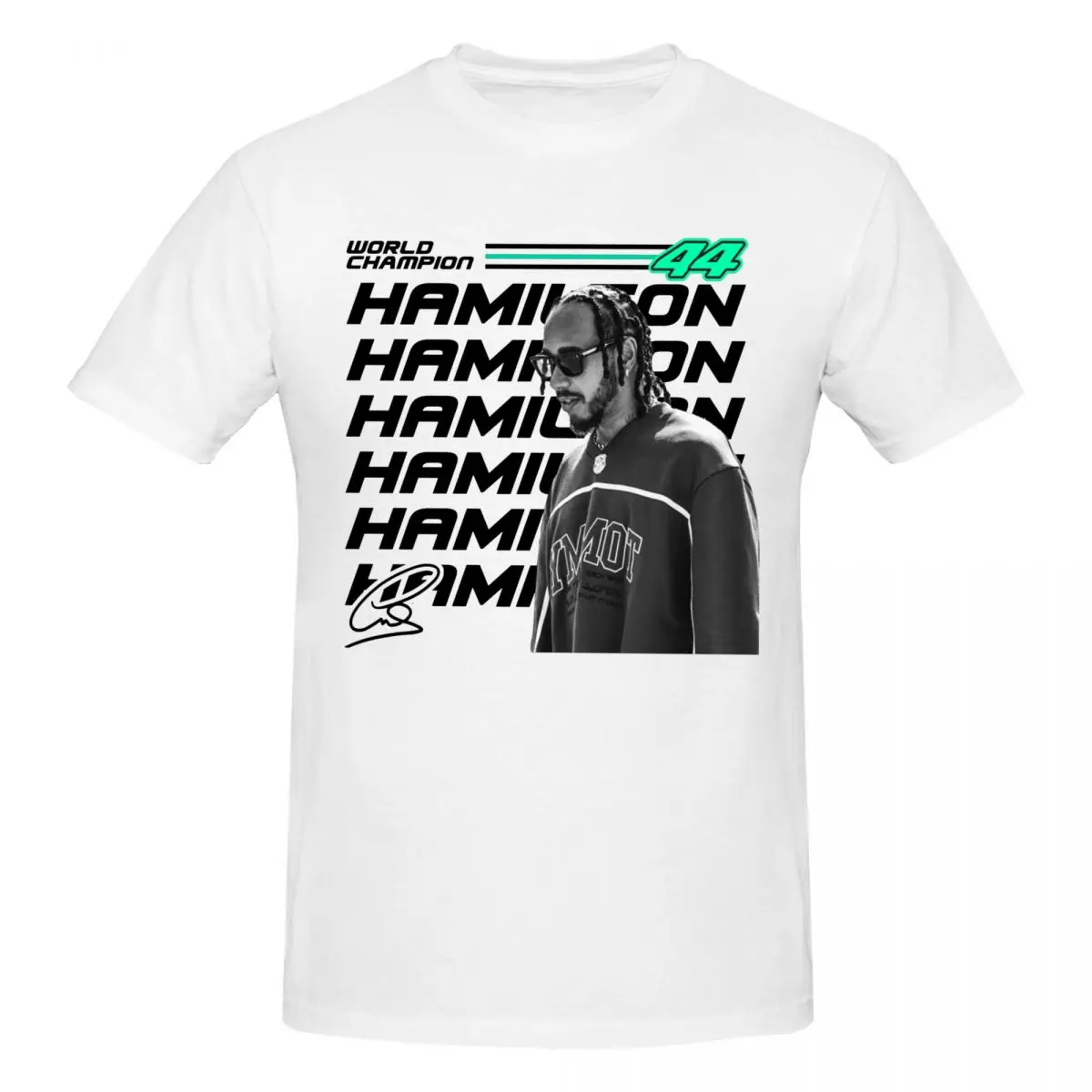 Men Lewis Hamilton Champion Vintage T Shirt Vintage Cotton Crewneck Men Clothing