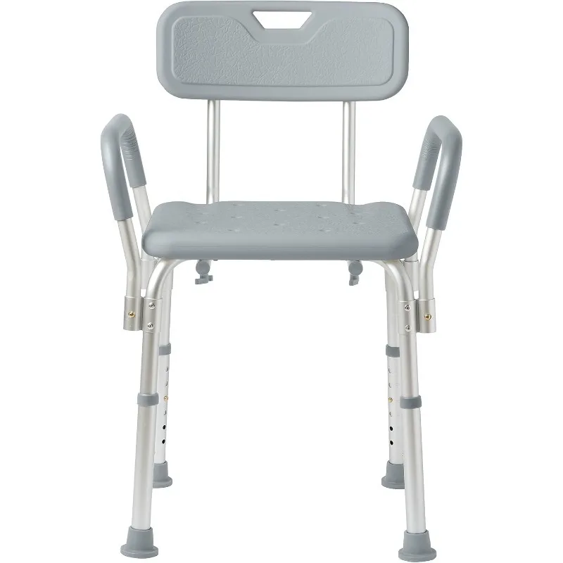

Shower Chair with Backrest and Padded Armrests - 350 lb. capacity, Bath Bench, Seat, Stool for Independent Adult