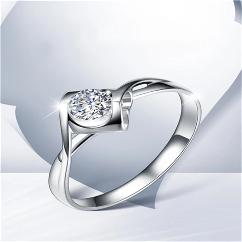 Classic Silver Plated Wedding Rings For Women Cross Zirconia Angel's Kiss Women's Ring Valentine's Day Present Accessories
