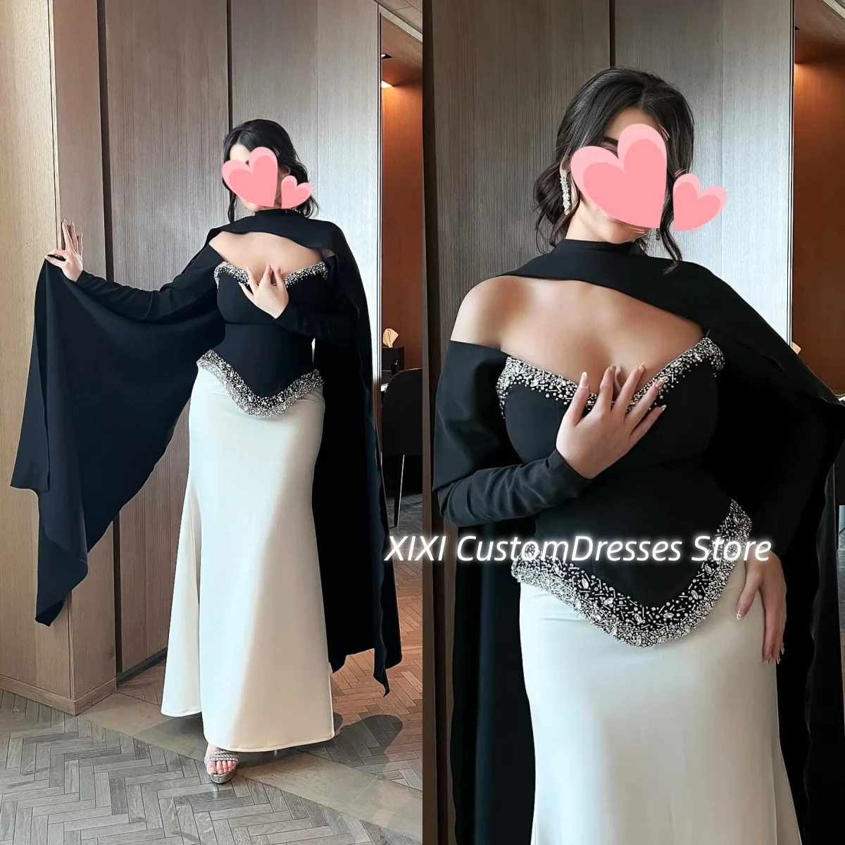 

فساتين 미פרי Женские вечерние платья длиной до пола с открытыми плечами и бисером на молнии с длинными рукавами Formal Occa