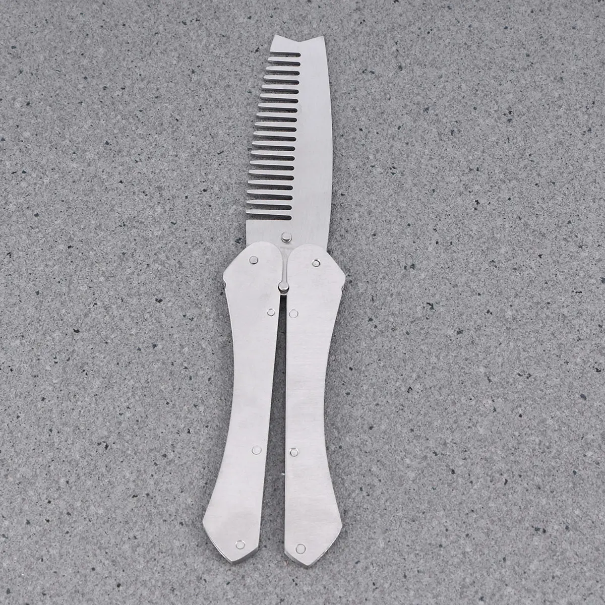 Beard Style Comb Stainless Steel Beard Comb Men Folding Anti Static Smooth Teeth Mustache Barber Home Brush Set