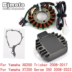 XT250 Engine Stator Coil+Voltage Regulator rectifier For Yamaha XT250 Serow 250 2008-2022 XG250 Tricker 2008-2017 With Gasket