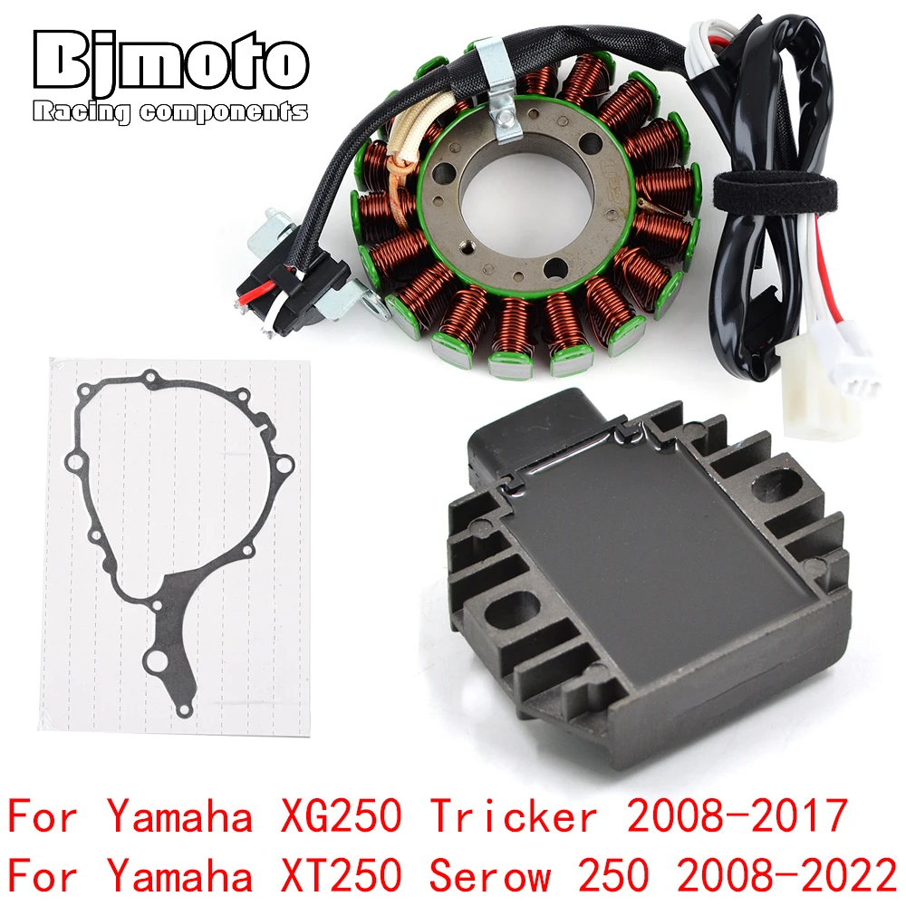 XT 250 Engine Stator Coil+Voltage Regulator rectifier For Yamaha XT250 Serow 250 2008-2022 XG250 Tricker 2008-2017 With Gasket