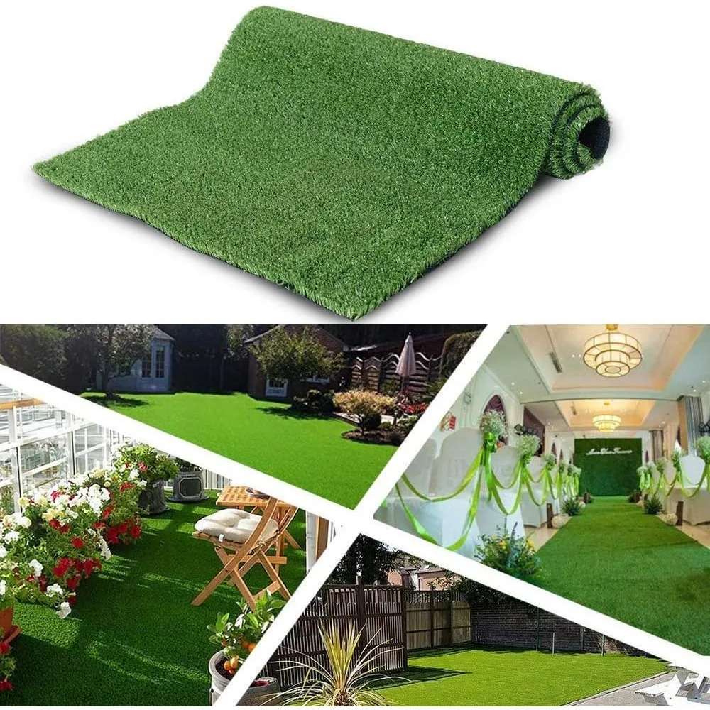 Customized synthetic grass mat 6 feet x 10 feet, landscape pet lawn artificial grass carpet with drainage holes